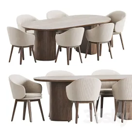 Wayne Chair Moon Table Dining Set